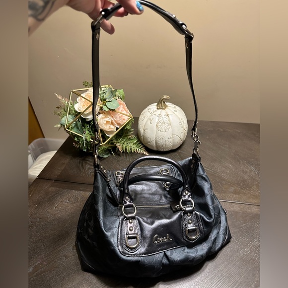 EUC COACH Ashley Mono Silver Threading Satchel - Picture 7 of 11